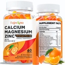 Kalcijev magnezijev cink Gumiji za odrasle: Organski 1000mg Kalcijev citrat Magnezijev dodatek z D3 B12 - Brez sladkorja Visoka absorpcija Dodatek za ženske (60 Število (Pack of 2))