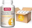 Jarrow Formule Glukozamin + Chondroitin + MSM Kapsule, dodatek za skupno podporo z vitaminom C in manganom, 240 Kapsule, 60 dnevna zaloga, pakiranje po 12
