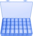 XL tablete Organizator 4 krat na dan, BUG HULL Extra velike tedenske tablete Box Case, 7 Day Vitamin Container Dnevne tablete Imetnik za trsko olje, vitamini, dodatki (Royal Blue)