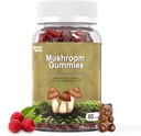 Gobe Gumies 10 Mešanica - Gobe z livami Mane, Chaga, Reishi, Cordyceps 2500mg, Možgani dopolnila za spomin in fokus