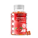 Vitamatski vitamin brez sladkorja A 25000 i.e. gumijevke (Retinil Palmitate) - naravna jagodna aroma - 120 na pektinu osnovanih gumijev (1 steklenica)