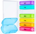 ZIKEE 7 Packs Ekstra velike tablete Organizator, Prenosne tablete Box 7 dan za žep, torbica, Tedenska tableta primeru z dvojno zaščito oblikovanje, Tablete vsebnik za zdravila, vitamin, ribje olje, dodatek