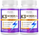 ZE TALC (2 paket K3 Mineralna teža Izguba tablete za ženske in moške, K3 Mineralne tablete - K3 Sol Mineralna, Vitamin + K3 Kapsule Dopolnilo za Keto Hujša izguba - 2 Meseca