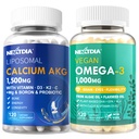 Liposomski kalcij AKG Dodatek 1500mg + Vegan Omega 3 Dodatek 1000mg