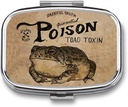 Metal 2 Compartment tablete Organizator potovanja prijazno Portable Compact Pill Box Cute Pill Case Hold Vitamins,Ribje olje,Dodatki,Meds,Tablet za torbico,Pocket. (Poison Frog)