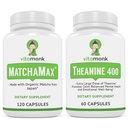 VitaMonk MatchaMax Matcha Kapsule & L-Theanine 400mg - Povečajte energijo in izboljšajte fokus