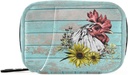 Box tablete Leseni Rooster Sončne tablete Box 7 Day Pill Case Vrečka potovalne tablete Organizator vrečka z zadrgo Prenosni tedenski primer kompaktna velikost za vitamin dodatek imetnik