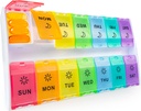 Mossime XL velike tablete Organizator 2 krat na dan, Weekly Am Pm tablete Box s Hinged Lids, 7 dan Medicine Vitamin tablete Primer, Dnevne tablete vsebnik, Big Medicina Organizator za dodatek