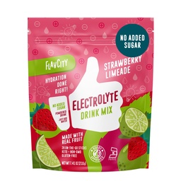 FlavCity Jagoda Limete Electrolytes Powder Packets - 28 Hydration Packets - Brez dodanega sladkorja - Hidracija v prahu s pravim sadjem in nerafinirano morsko sol - Keto & Gluten-free (28 Packs)