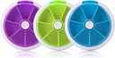 Creative Portable Mini 7 Day Circular Shape Rotary Cute Sadni slog tablete shranjevanje Case Box (Mexed Color)