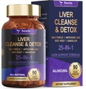Jetrna čistila Detox in popravila 25-v-1 z mlekom Thistle,Dandelion koren,Beetroot, Artichoke Extract za jetra zdravje Herb Jetra Podpora dodatek vitamini cink, holin 90 Veganske kapsule