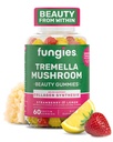 Fungije Tremella gobe Gummies, mešane jagode in limone aroma - goba zeliščni dodatek Gummi za odrasle Podpira kolagen sinteze, zdrave kože in zdravo staranje - Lepotni gumiji 60 Servisi