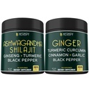 Bundle 5in1 Ashwagandha Shilajit & 5in1 Ginger Supplement - Podpora srce, Prebava zdravje in imunski
