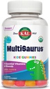 KAL MultiSaurus multivitaminski gumi, USDA organski multivitaminski vitamin za otroke, zdrave kosti, Imunska in energijska podpora, Vegan & Gluten brezplačno, Brez umetnih arom ali barv, 30 Serving, 60 Gummies