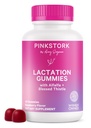 Pink Stork Dojenje Dopolnilo Gumies - Podpora materino mleko oskrbo z mlekom Thistle, Alfalfa, Vitamin D, in B12, Poporodno okrevanje, Dojenje Esencials - Raspberry, 40 Count