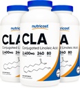 Nutricost CLA (konjugirana linolna kislina) 2.400mg, 240 softgels - Gluten Free, Non-GMO, 800mg Per softgel (3 steklenice)