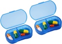 2PCS tablete Case Organizator Pocket Majhne tablete imetnik, Daily AM & PM vsebniki, Medicine imetnik, Idealno za zdravila, Vitamin, Dodatek, Kot nalašč za potovanje, Idealno za torbico