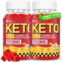 Keto ACV Gumies - 1500MG ACV Keto Gumies za ženske - Jabolčni kis z mamo, probiotiki, vitamini B6 B12 za Gut Prebava - Vegan & Non-GMO, 2 paket