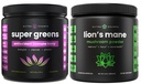 NutraChamps Super Greens Antioksidant & Lion's Mane Powder. Prebavna, Imunitetna in Adaptogen podpora
