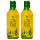 Večno življenje - Aloe Vera Juice - limonina limonina aroma s čistim gelom za notranji list - podpira prebavo in imuniteto - 1L vsak (Pack of 2)