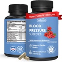 Podpora krvnega tlaka – Naravni Hawthorn, Hibiscus, Česen & Olive Leaf – Health & Circulation Podpora – B12, B6 – Vegan, Non-GMO – 90 Caps (3-mesečna dobava)