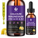 (2 pakiranji) Tekoče kapljice kalcijevega magnezijevega cinka za ženske in moške - kosti in zobe, Imunska podpora, Tekoči kalcij dodatek z magnezijevim glicinatom, vitamin C D3 K2 B6 in Sea Moss brez sladkorja