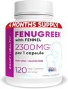 Dojenje Fenugreek Kapsule s komarčkom za dojenje, 2300mg na kapsulo, 120 Count, Fenugreek tablete Non- GMO, Gluten brezplačno Fenugreek semena izvlečki dodatki, Fenogreco Capsulas