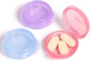 Opret majhne tablete škatle (3 Pcs), luštna tabletke prenosljiv za žepne torbice potovalne tablete Box Medicine shranjevanje kontejner ušesni plug primeru (Rose&Blue&Purple)