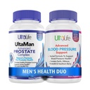 ULTALIFE moški zdravje Duo - 2 steklenice - ena prostate podpora kompleks z žaga Palmetto & Beta sitosterol & ena visoko krvnega tlaka dodatek z česen & Hawthorn Berry hitro delujoče kapsule za moške