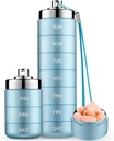 Mossime Metal tablete Organizator teden, Stackable Waterproof tablete potovalne škatle, veliki Aluminum Alloy Pill Primer Container, BPA brezplačno 7 Daily Medicine Organizator za vitamine, ribje olje, dodatek