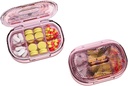 Mali tabletke Box, Vlažno dokaz tablete primer, potovalne tablete Organizator za žepno torbico, Daily Portable Medicine Vitamin, ribje olje, dodatek (Pink)