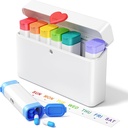 Daviky tablete Organizator 2 krat na dan - velike zmogljivosti tedenski AM tablete PM Box s srčnim lasu, 7 dan potovalne tablete primeru, Cute Medicine Organizator za zdravila, vitamini, dodatki