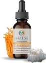 LeVITA8 Premium gobne kapljice za odrasle - 100% naravna jagodna aroma - Synergistična mešanica levov Mane Liquid, Cordyceps Extract & B12 - Hitro absorbira kapljico (1oz, 30 dni dobave)