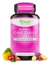 Čisti po naravi enodnevni multivitaminski za ženske, Imunska podpora dodatek z ne-GMO sestavine, vitamini in minerali za energijo, 60 Veggie kapsule