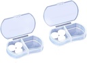 2PCS tablete Case Organizator, Daily AM & PM kontejnerji, Imetnik zdravila, Idealno za zdravila, Vitamin, dodatek, Idealno za potovanje, Idealno za torbico (bela)