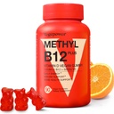 Vitamin B12 D3 Vegan Gummies - 90 Count I 1000 MCG Metil B12 & 5000 i.e. Vitamin D Gummi Žvečljivi dodatki za odrasle in otroke - Imunsko zdravje in dnevno energijo Boost - Non-GMO, Orange