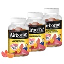 Airborne 750mg Vitamin C Imunska podpora dopolnilo Gumiji za odrasle, Asortirane sadne arome, Gluten prosta mešanica z močnimi antioksidanti Vitamini A C & E, 63 Gummies (3 pakiranje)