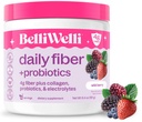 Belli Welli Fiber Supplement za ženske in moške – Premium Daily Fiber Powder iz organske Acacia z dodanim kolagenom, elektroliti in probiotiki – Brez Bloat, Zaprtje in Gut Health Support (Wild Berry)