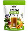 Daily Green Shots – Superfood Powder z Wheatgrass, Matcha, Beetroot, Ashwagandha, Kurkurji & Prebiotiki – Immunity & Energy Support – Vegan Greens dodatek – 100 Shots