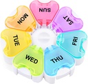 Velika tedenske tablete Organizator, Gelibo Push Open Gumb tablete Box 7 dan, Enostaven za odpiranje primeru tablete, Daily Medicine Organizer, Travel tablet Container, Vitamin imetnik za zdravila, Dodatki, Ribja olja