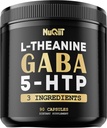 3in1 GABA dodatki 750 mg L-teanin 200 mg & 5-HTP (5-hidroksitriptofan) - enakovredno 1000 mg - podpora zdravju možganov, koncentracija, udobni razpoloženj - 90 kapsul