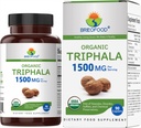 Brieofood Organic Trifala 1500mg, 45 Služabniki, vegetarijanci, Gluten brezplačno, 90 vegetarijanske tablete