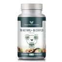 Tri-metil+ B Kompleksni metilirani B vitamini - Polni spektr metil B kompleks vitamin dodatek za MTHFR Podpora pri aktivnih oblikah B12 metilkobalamina, adenozilkobalamina in metilfolata