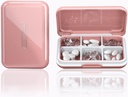Organizator potovalne tablete Vlažne vodoodporne majhne tablete Škatla za žepno torbico 6 Kompartmenti Prenosne tablete Case Medicine Vitamin Holder Container, Roza