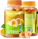 Sladkor brez lutein 5mg Gumies za zdravje oči: z 1mg Zeaksantin, Lutein dopolnila oči vitamini Polnjene gumijaste lutein dodatek za vid in zaščito modre svetlobe, Orange aroma, 60 Count