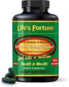 Life's Fortune Multivitamin & Mineral Supplement, Daily Natural Energy Vir za moške in ženske, z Superfood Greens, Aminokisline, Encimi, Visoka moč Vitamin A,C,D,E,B12, 180 Tab