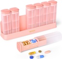 Tedenske tablete Organizator 3X na dan, Snemljiv tablete Box 7 dan, Velika 3 krat dnevno tablete primeru, Travel tablete Container imetnik, Tedenska zdravila Dispenser Pillbox za vitamin dopolnilno zdravilo, Pink