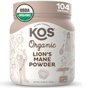 KOS Ekološki levji mani v prahu - naravna nootropna superhrana - veganska Funkcionalna goba na osnovi rastlin, USDA Certified, Non-GMO, Soy & Gluten-free - 104 Servings