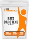 BulkSupplements.com Beta karoten prašek - Beta karoten dodatek, Vitamin A dodatek za podporo imunskega in vida - Gluten Free, 900mg na Serving, 250g (8.8 oz) (Pack of 1)
