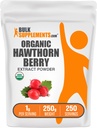 BulkSupplements.com Organski Hawthorn Berry Extract Powder - Hawthorn Berry Dodatek - Zeliščni & Gluten Free, 1g na Serving, 250g (8.8 oz) (Pack of 1)